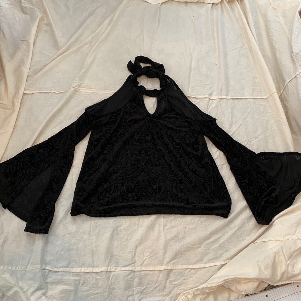 Vintage Havana black paisley top- SZ M